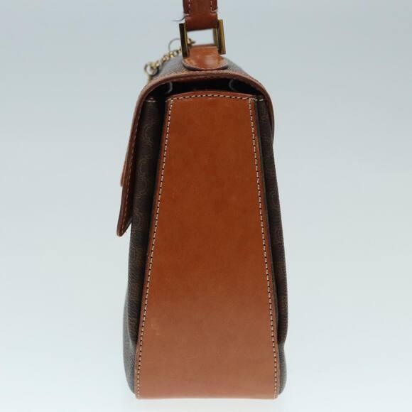 CELINE Macadam Canvas Hand Bag Pvc Leather Brown Gold - Picture 4 of 13